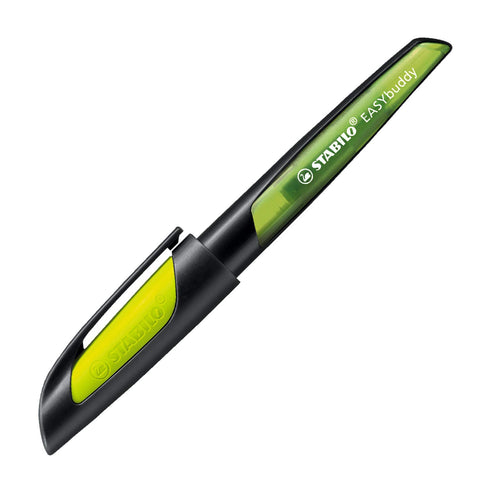 Ergonomic School Fountain Pen - STABILO EASYbuddy - M Nib - Black/Lime