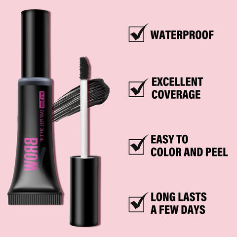 Boobeen Peel Off Eyebrow Gel, Brow Gel Mascara with Eyebrow Stamp Stencils, Waterproof Eyebrow Coloring Cream with Ultra-long Wear