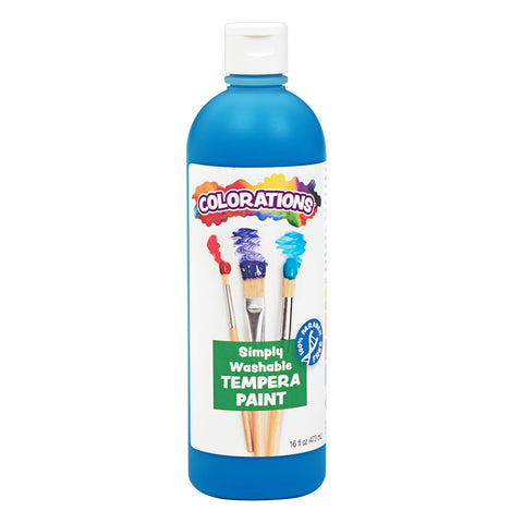 Colorations - WSTTU Washable Tempera Paint, 16 fl oz, Turquoise, Non Toxic, Vibrant, Bold, Kids Paint, Craft, Hobby, Fun, Art Supplies