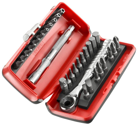 Facom R.PEJ31 Set Featuring A 1/4-Inch Ratchet Spanner and Bits