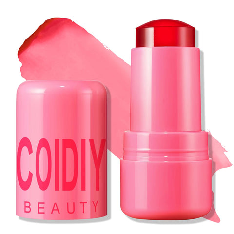 Erinde Cooling Water Jelly Tint, Jelly Blush Stick, Sheer Lip & Cheek Stain, Buildable Watercolor Finish, Multi-Use Matte Blush Lip Tinted Makeup, Waterproof Long Lasting Lip Gloss, Red