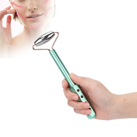 FILFEEL Face Beauty Roller Massager, Gua Sha Massage Tool with Germanium Granule and Terahertz Stone Design for Face Wrinkles Reduce, Dark Circles Removel(Green)