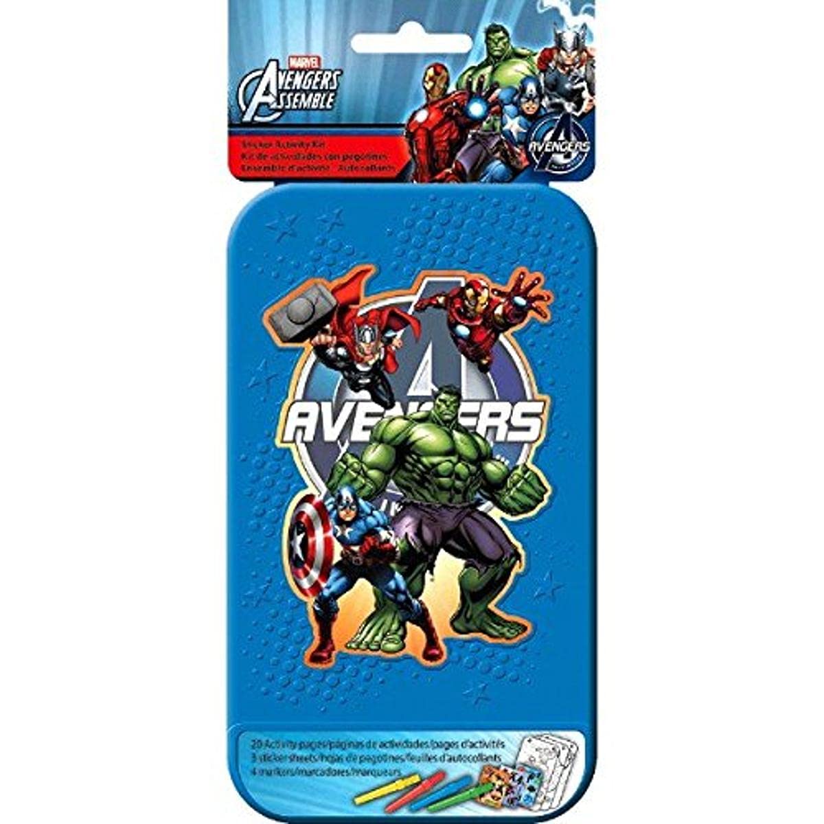 Marvel AvengersÃƒÆ’Ã‚Â¢ÃƒÂ¢Ã¢â€šÂ¬Ã…Â¾Ãƒâ€šÃ‚Â¢ Sticker Activity Kit | Party Favor | 1 plastic case with 20 activity pages and 4 markers