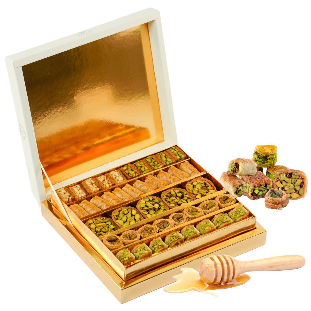 Zaitoune Pistachio Baklava with Honey - 500 g | Luxury Pastry Assortment | Arabic Dessert with Authentic Flavours in Beautiful Gift Packaging | Traditional Recipe & Handmade in Turkey