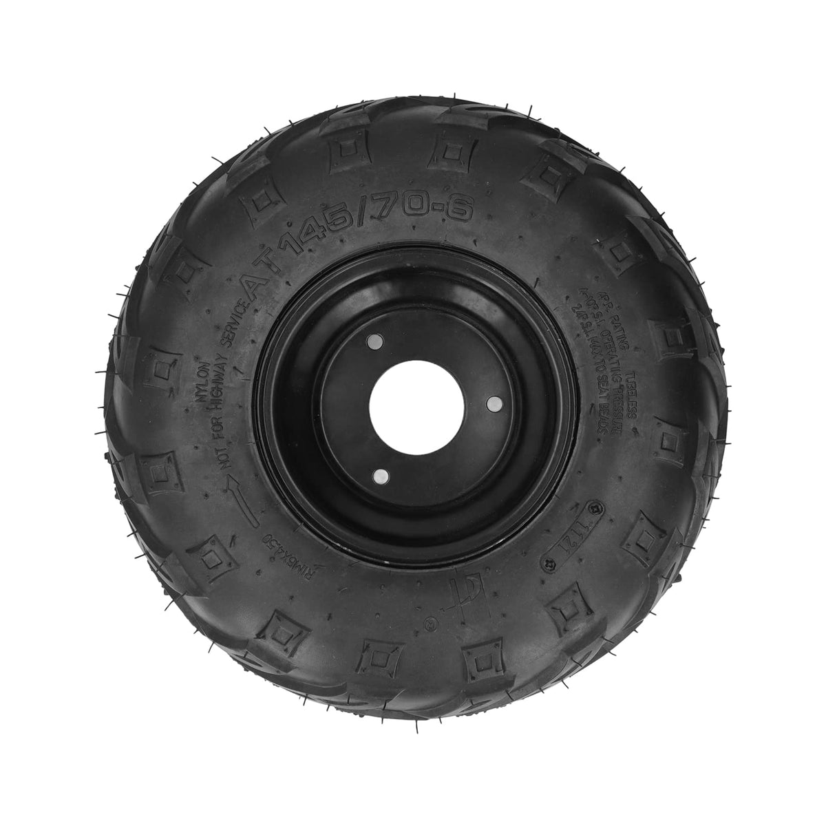 Headerbs ATV Tubeless Tire, 145/70?6 Tire Go Kart Tubeless Tyre with 6in Rim Rubber Universal for Go Kart UTV Quad Bike 4 Wheelers