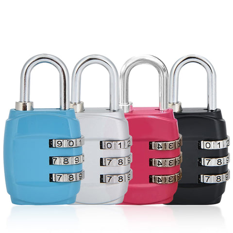 4 Piece Drawer Lock, 3-Digit Code Cabinet Lock, resettable Combination Lock, Color Padlock, Metal Digital Lock, Used for lockers and suitcases