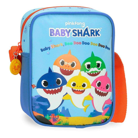 Baby Shark Shark Family Shoulder bag Blue 15x20x6 cms Microfiber