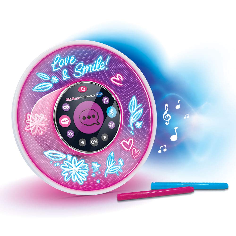 VTech - Kidi Smart Glow Art, Smart Music Speaker, Batteries, Customizable, Neon Effect - FR Version