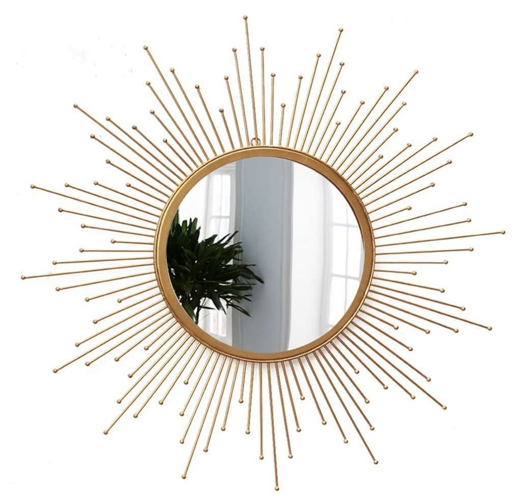 Furnish Craft Sparkling Sun Designed Wall Mirror (36 x 36 inch, Golden)