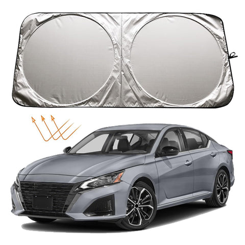 XHRING Windshield Sun Shade Sunshade for Nissan Altima 2007-2024 Rogue 2014-2020 Sentra 2020-2024 Kicks 2016-2024 Accessories, Foldable Car Front Window Sun Shield