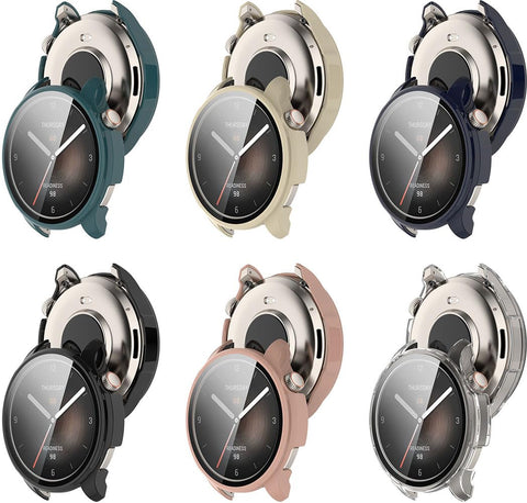 Tyogeephy Case Compatible with Amazfit Balance,HD Tempered Glass Screen Protector,Shockproof Hard PC Bumper Protective Shell All-Around Protective Case Cover for Amazfit Balance