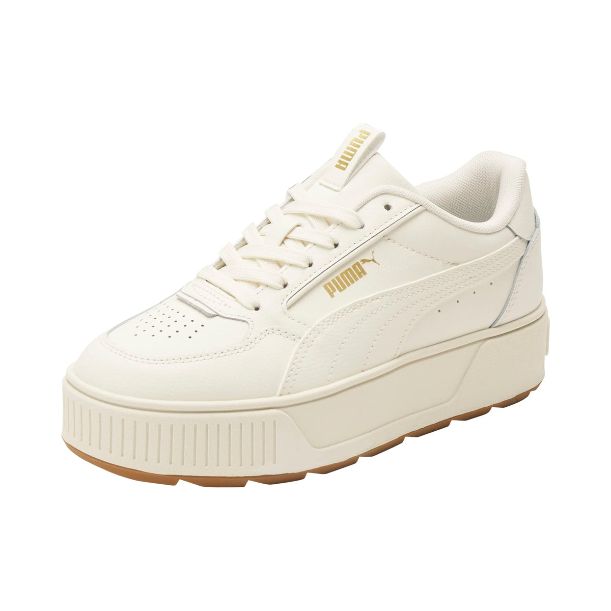 PUMA Womens Karmen Rebelle Sneaker, Warm White-PUMA Womens Team Gold, 10