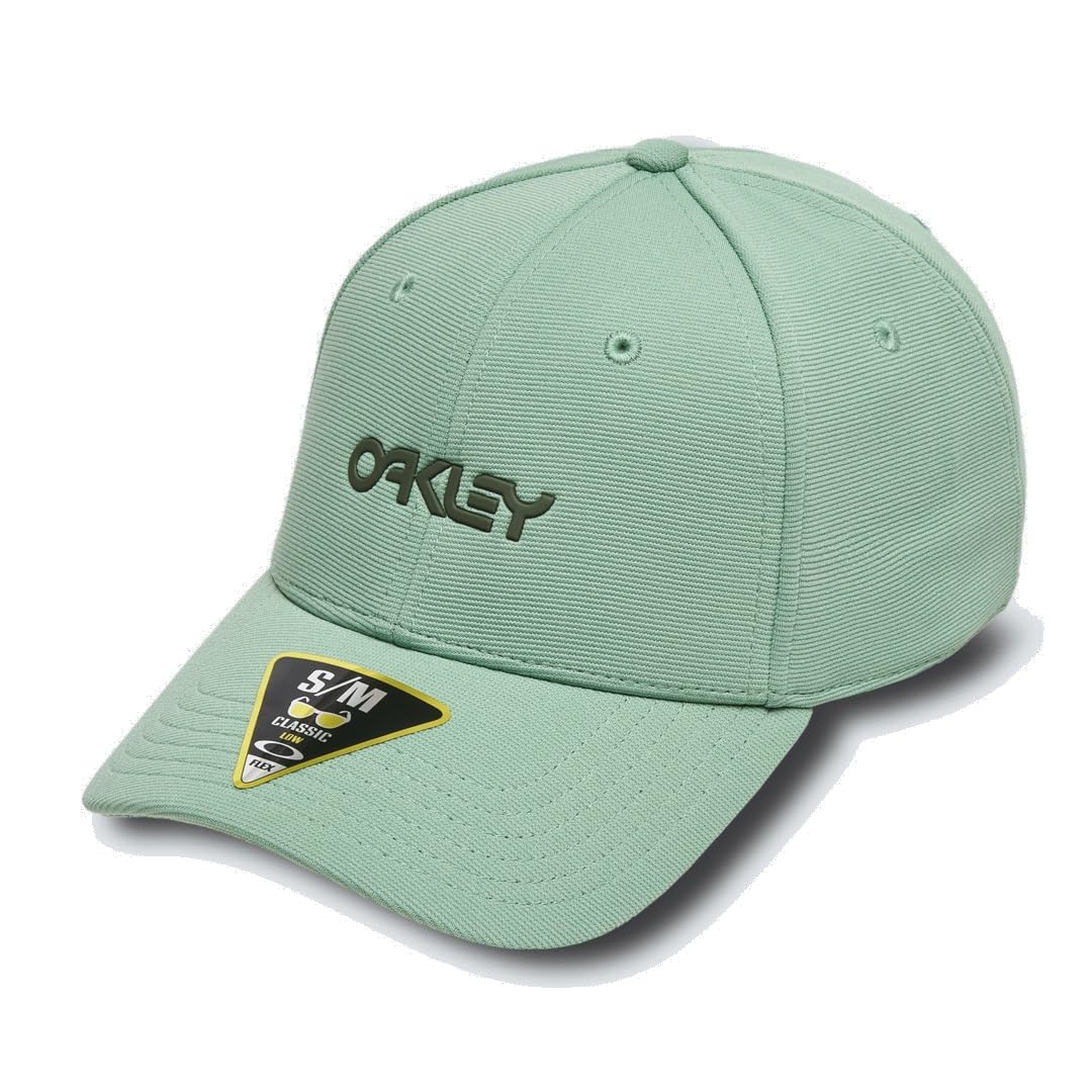 Oakley Men's 6 Panel Stretch Metallic Hat Cap, New Jade, Small-Medium