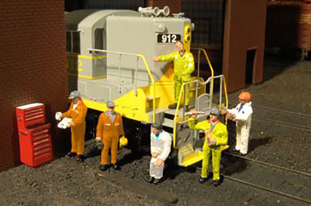 Bachmann Industries Miniature HO Scale Figures Mechanics Train (6 Piece)