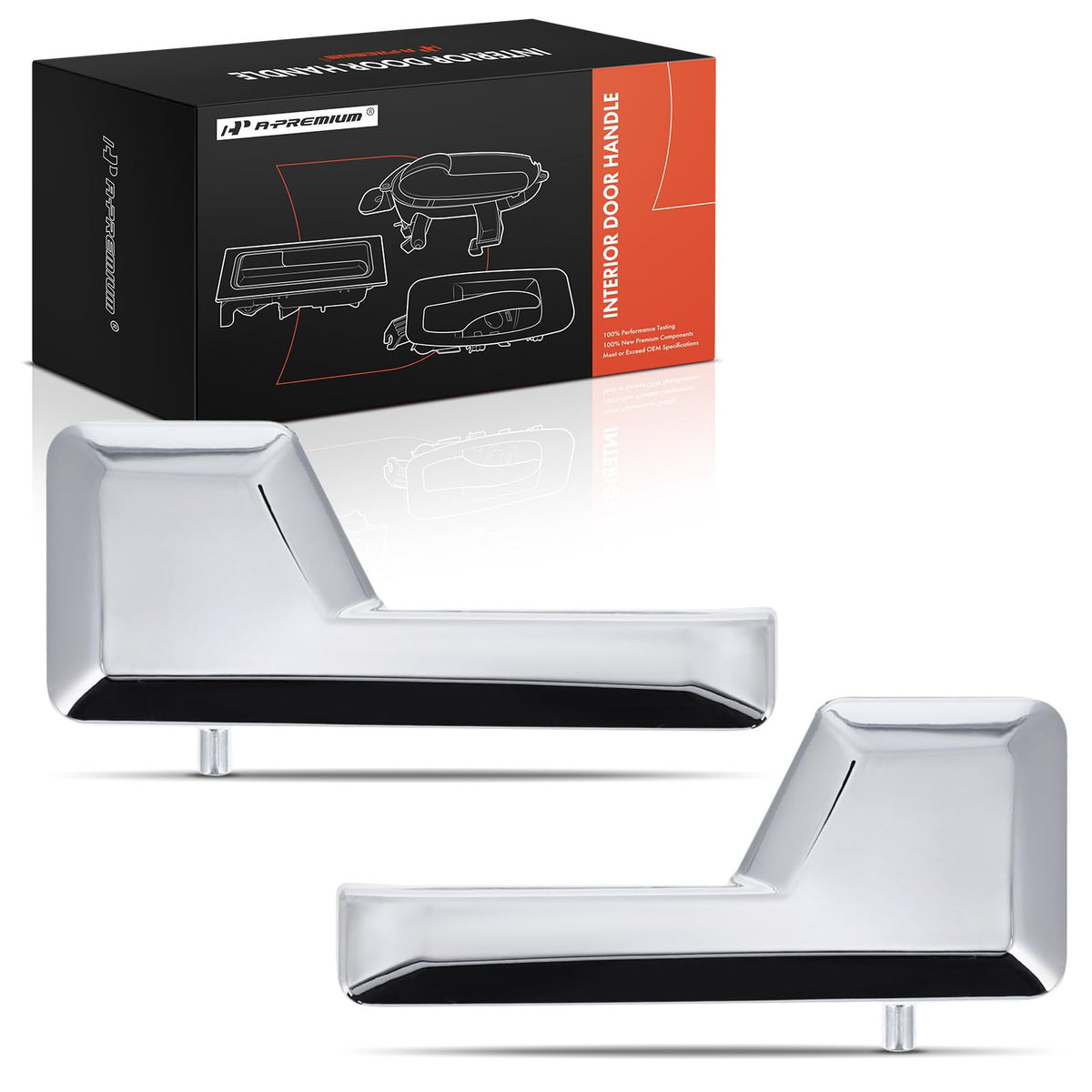 A-Premium Inside Interior Door Handles Compatible with Ford Edge 2007-2015 & Lincoln MKX 2007-2015, Chrome, 2-PC Set, Front or Rear Driver and Passenger Side