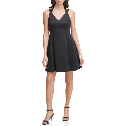 GUESS Women's Embossed Scuba Sleeveless Dress, Black