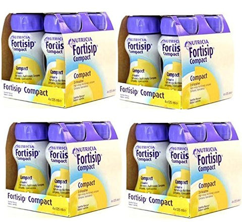 4 x Fortisip Compact Vanilla 4 x 125ml Bottles(16 x 125ml in Total)