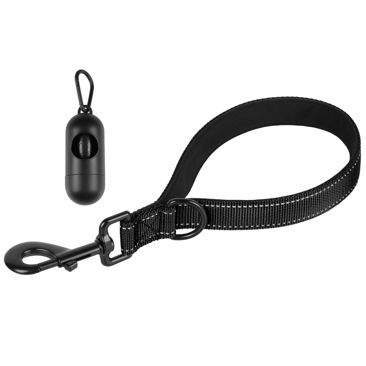 Dog Leash, Short Dog Leash, Leashes for Large Breed Dogs,Traffic Padded Handle- Reflective Training Lead, Perfect for Medium to Large Dogs(12 Inch, Black)