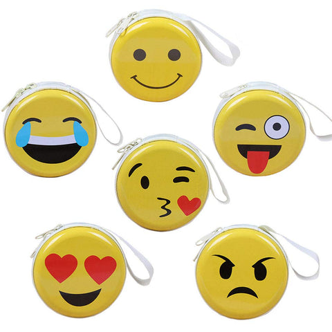 Expression Mini Coin Purse for Kids, Coin Tray Wallet Key Holder Clutch Bags, Headphones, Data Cable Storage Package, Gift for Boy and Girls (6 Pack)