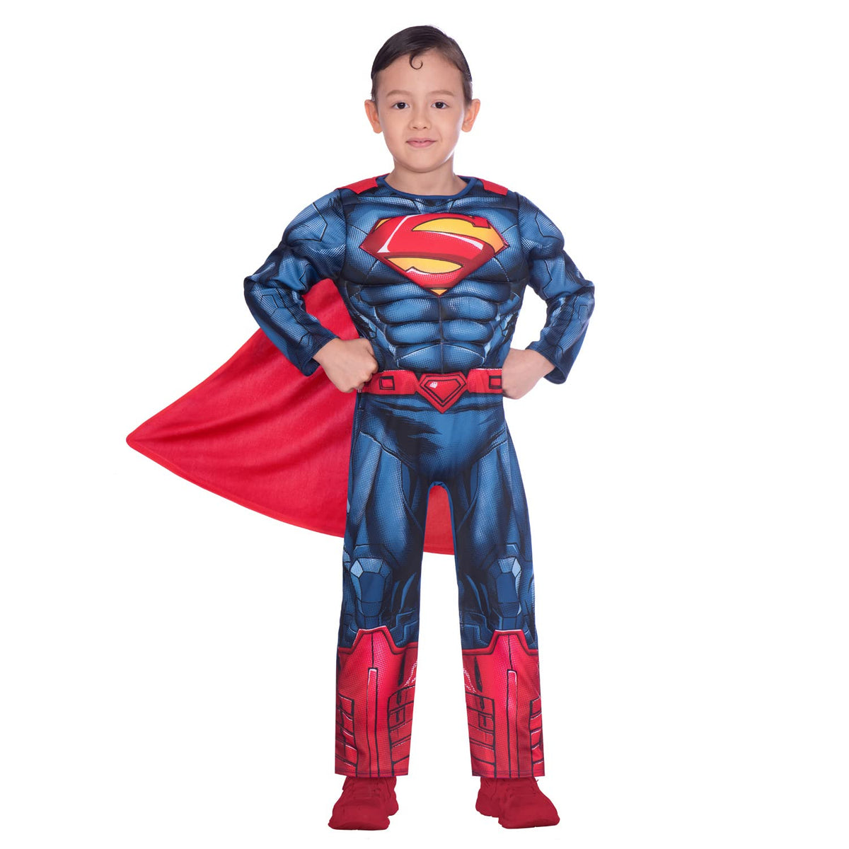 amscan 9906073 Child Boys Official Warner Bros DC Comics Licensed Superman Classic Fancy Dress Muscle Costume Age: 10-12 Years
