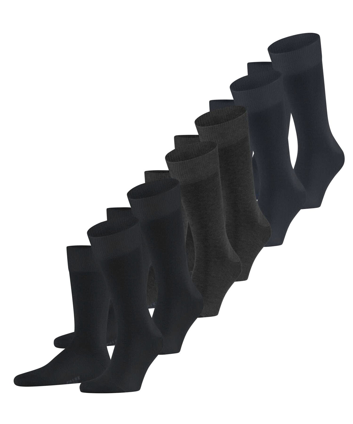 FALKE Men's Happy Multipack M So Cotton Plain 6 Pairs Socks, Black 0010, 11.5-14