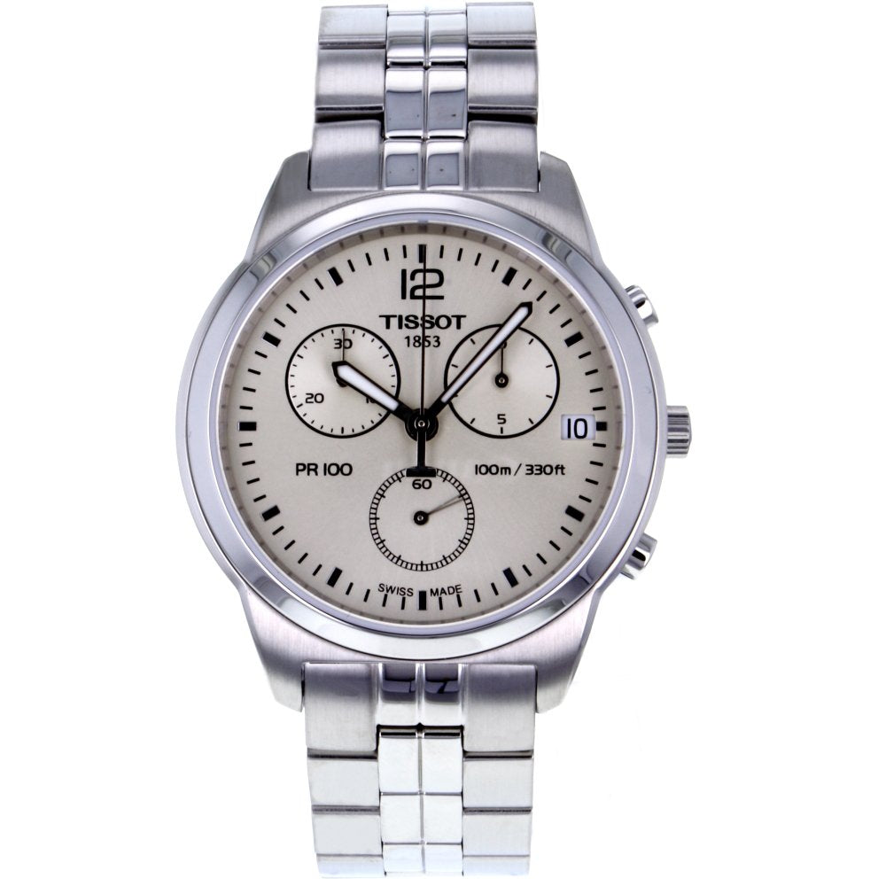 Tissot PR100 GTS Chronograph Silver Sunray Dial Men's Watch #T049.417.11.037.00