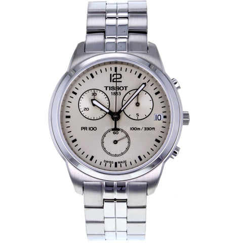 Tissot PR100 GTS Chronograph Silver Sunray Dial Men's Watch #T049.417.11.037.00