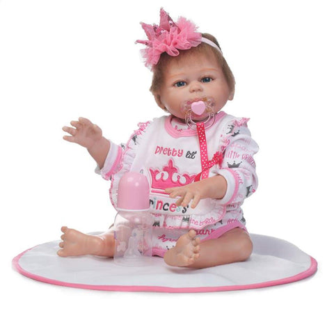 Reborn Baby Doll 20 inch Realistic Look Silicone Full Body Newborn Size Reborn Toddlers Girl Washable Doll Sets Festival Birthday Gifts (Pink (Girl))