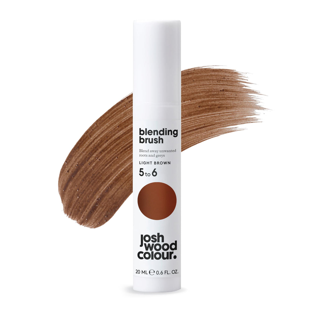 Josh Wood Blending Brush (Light Brown) - Grey Root Touch Up Brush to Cover Regrowth in between Colouring - Instant Coverage - Temporary, washes out- Vegan (20ml)