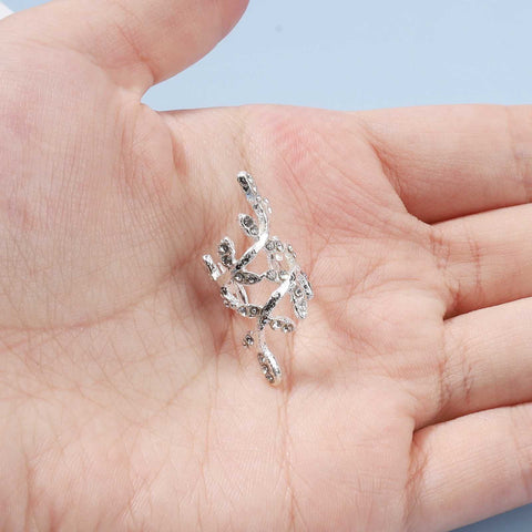Yheakne Boho Cz Leaf Ear Cuff Earrings Silver Ear Crawler Earrings Paved Rhinestone Cartilage Cuff Earrings Non Piercing Ear Cuff Wrap Earrings Jewelry for Women and Girls Gifts