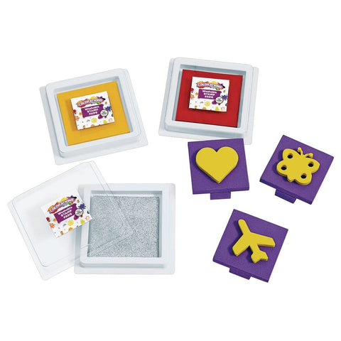ColorationsÃƒâ€šÃ‚Â® Super Stamper Classroom Pack - Kids Crafts, Easy Craft Projects, Easy Art Projects, 16 Washable Ink Pads, 20 Unique, Handled Stampers, Foam Stampers, Shapes, Objects, Animal Stamps