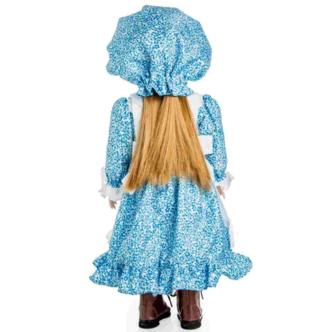 THE QUEEN'S TREASURES Officially Licensed Little House on The Prairie Mary Ingalls 18 Inch Doll, Comes with A Lunch Pail ,Food and Chalk Board. Compatible with American Girl