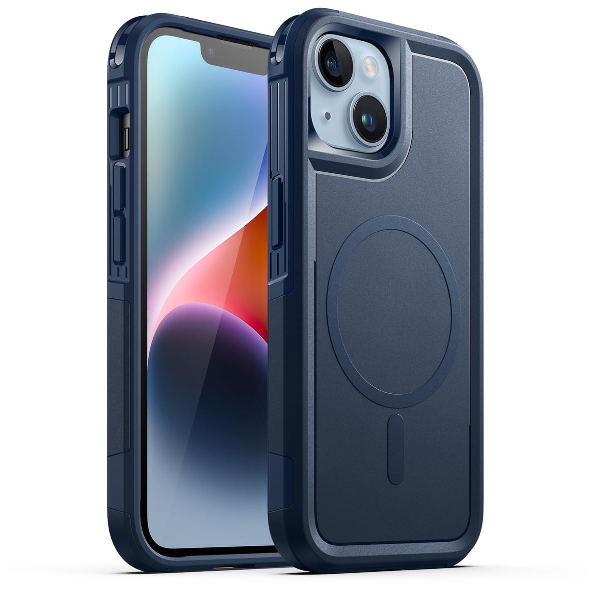 JETech Case for iPhone 14 6.1-Inch Compatible with MagSafe, Heavy Duty Dual-Layer Rugged Protection, Shockproof Protective Tough Phone Magnetic Cover (Navy)