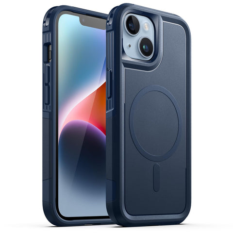 JETech Case for iPhone 14 6.1-Inch Compatible with MagSafe, Heavy Duty Dual-Layer Rugged Protection, Shockproof Protective Tough Phone Magnetic Cover (Navy)