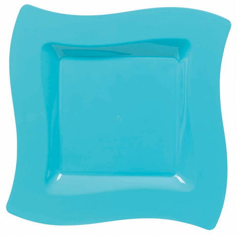 Amscan Wavy Party Plates, 10", 10 Ct., Caribbean Blue