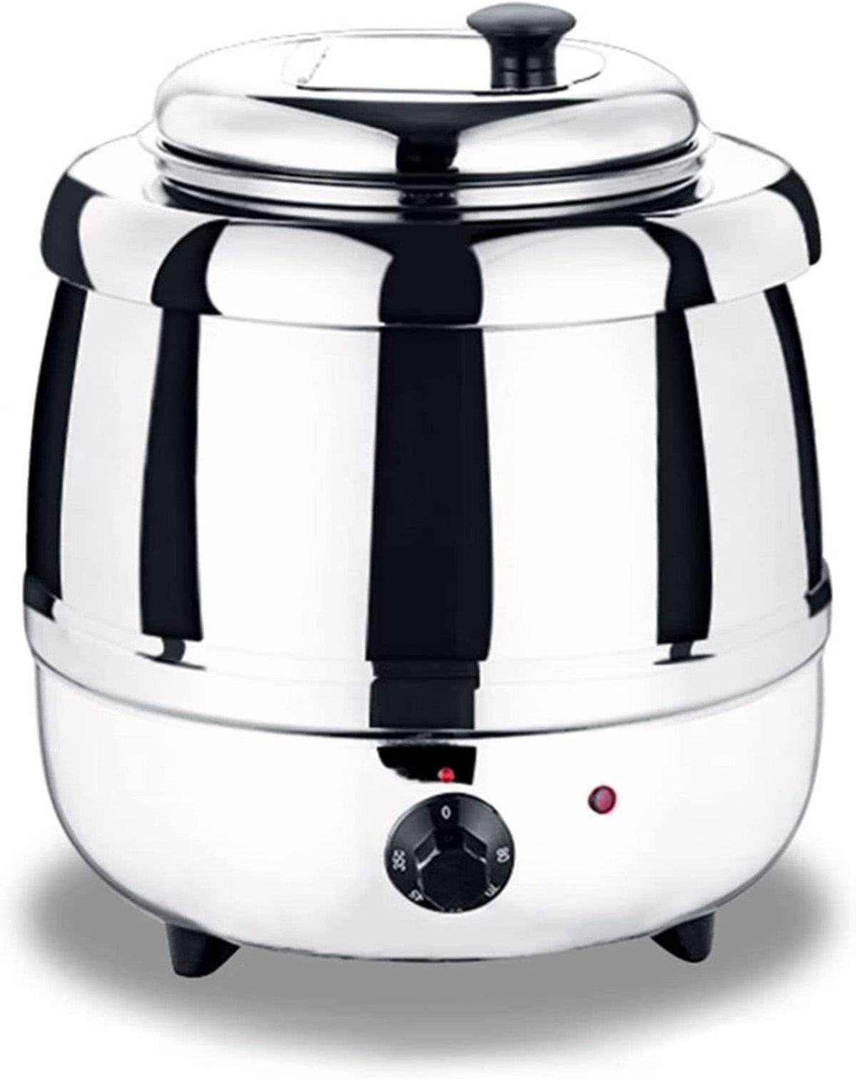Commercial Grade Electric Soup Kettle, 10 L Food Soup Warmer Stainless Steel Insert Pot, for Buffet Food Warmer Party (Adjustable Temperature 0-80,Silver