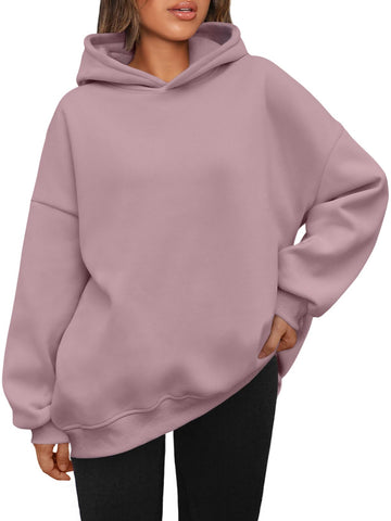 AUTOMET Womens Oversized Hoodies Fleece Sweatshirts Hooded Pullover 2024 Fashion Fall Clothes Trendy Outfits Winter Sweater Darkpink