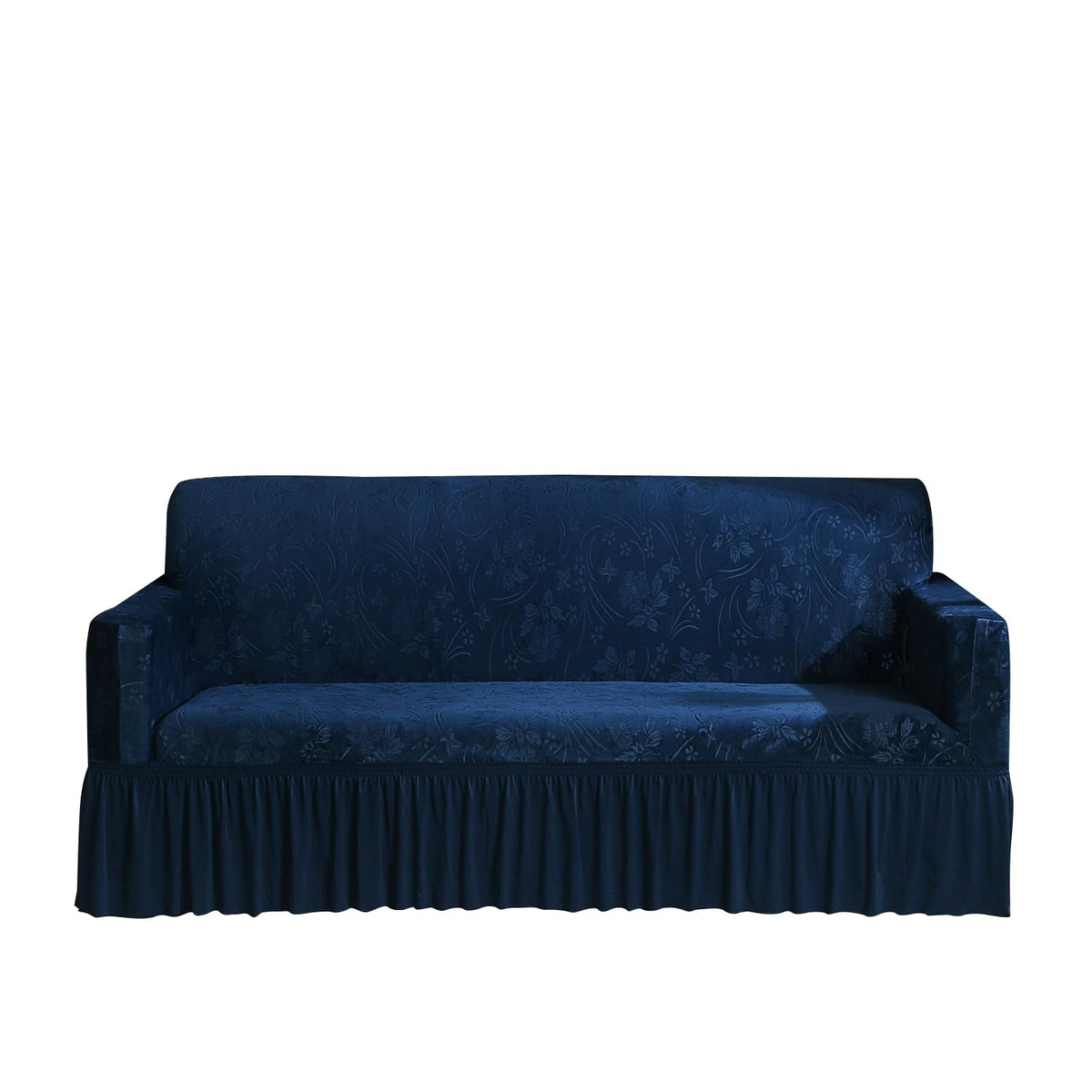 CANYUE Super Soft Crystal Velvet Sofa Cover 1/2/3/4 Seater, Thick Couch Covers Non-Slip Sofa Slipcovers Living Room Dogs Pet Furniture Protector (dark blue,Cushion cover 45X45CM)