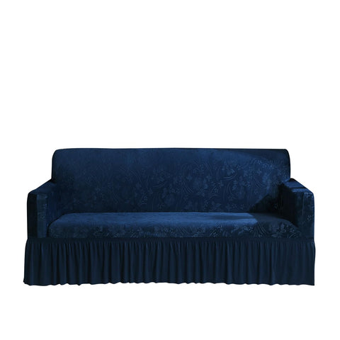 CANYUE Super Soft Crystal Velvet Sofa Cover 1/2/3/4 Seater, Thick Couch Covers Non-Slip Sofa Slipcovers Living Room Dogs Pet Furniture Protector (dark blue,Cushion cover 45X45CM)