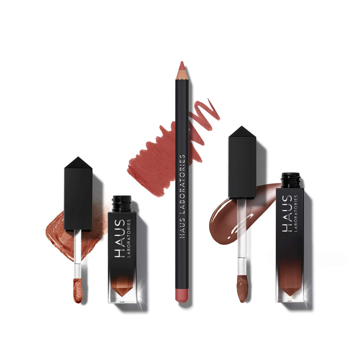 HAUS LABORATORIES By Lady Gaga: HAUS OF COLLECTIONS | Makeup Kit with Bag, Liquid Eyeshadow, Lip Liner Pencil, and Lip Gloss Available in 13 Sets, Vegan & Cruelty-Free | 3-Piece Value Set