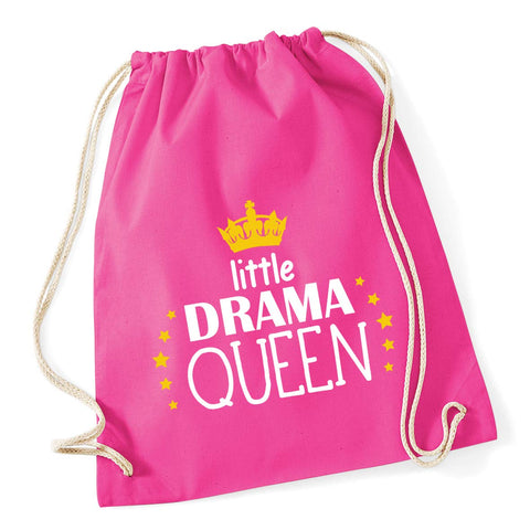 HippoWarehouse Little Drama Queen Drawstring Cotton School Gym Kid Bag Sack 37cm x 46cm, 12 litres