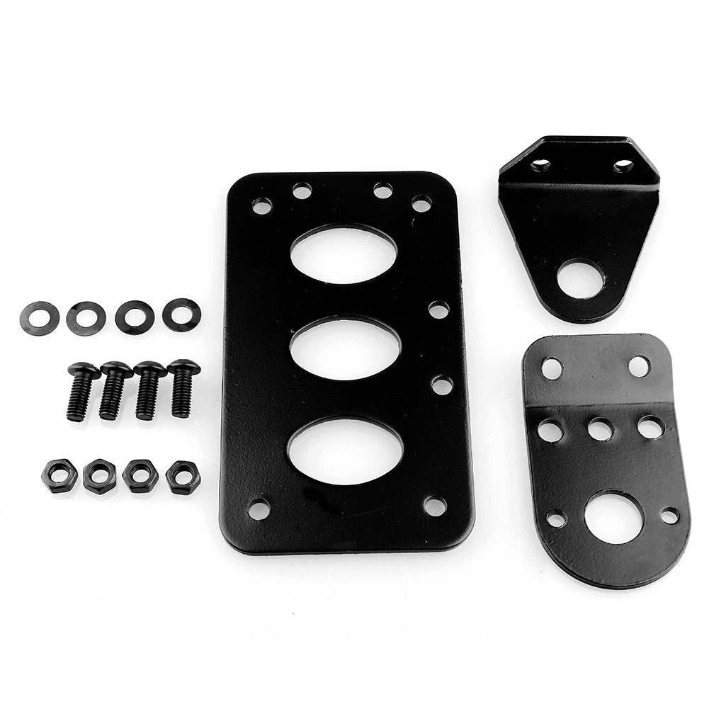 Akozon motorcycle side number plate bracket + brake tail light license mount metal black