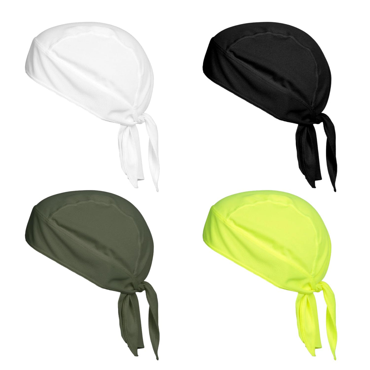 KVBUCC 4 Quick-Drying Turban Hats, Bicycle and Motorcycle Helmet Hoods, Unisex Pirate Scarves, Sports Sun Protection Hoods, Suitable for Climbing, Running and Cycling (4 Colors)