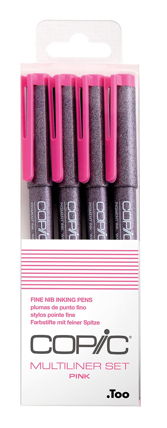 Copic Multiliner Pink Set 4St Sort. (0.05, 0.1, 0.3 & 0.5mm), Cop 22075622, 12507016