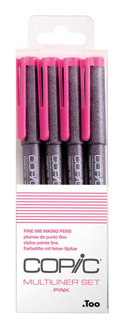 Copic Multiliner Pink Set 4St Sort. (0.05, 0.1, 0.3 & 0.5mm), Cop 22075622, 12507016