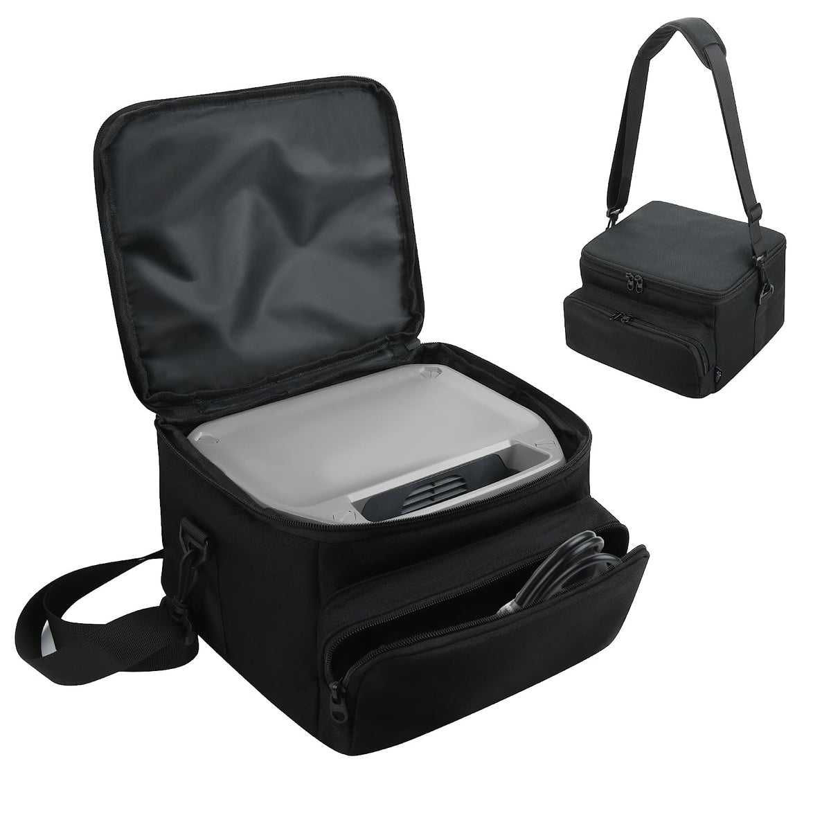 Cosmos Portable Power Station Carrying Case Bag Compatible with Eco-flow River 2/3-256Wh Generator Protective Shoulder Storage Bag Cover with Pocket for Outdoor Travel Camping Charging Accessories