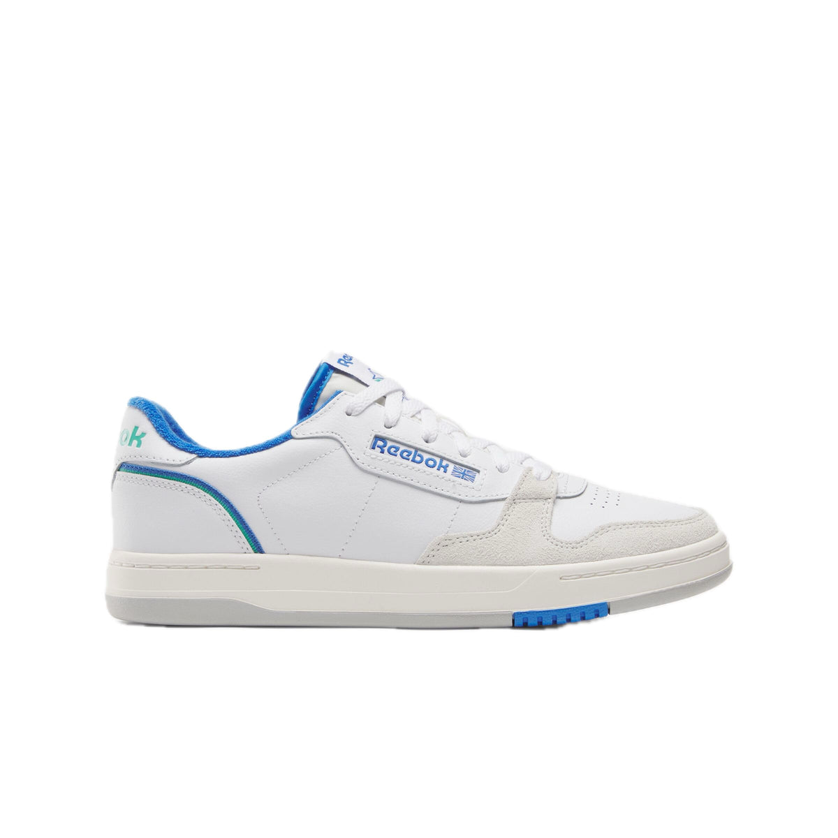 Reebok Unisex Phase Court Sneaker, White/Chalk/Kinetic Blue, 11 US Men