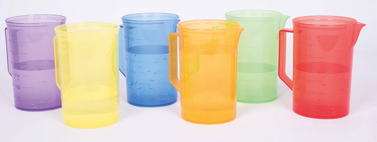 TickiT 73103 Translucent Colour Jug Set, 77 mm Dia, 6 Pieces, Translucent