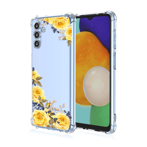 ATISIJIE Flower Case for Samsung Galaxy M52 5G, Clear Floral Flower Pattern Print Design Soft TPU Case Shockproof Girl Women Phone Cover-A53