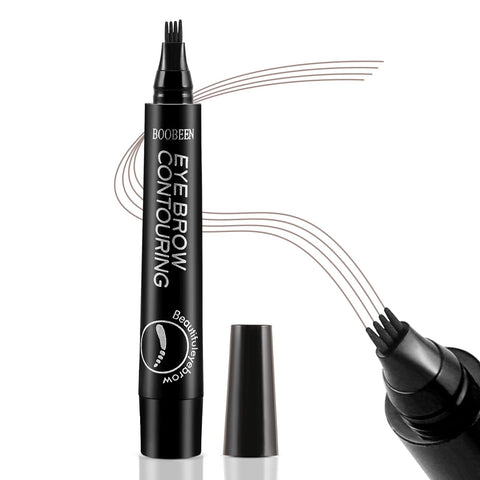 Boobeen Liquid Eyebrow Pen, Microblading Eye Brow Pencil with 4 Micro Tip, Waterproof Brow Pen Filler Creates Natural Brow Makeup, Long-lasting